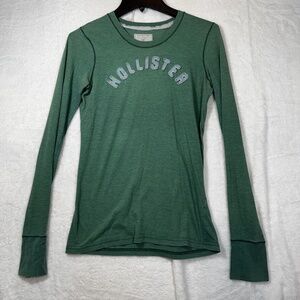 Hollister Long Sleeve Shirt Womens Size Large Green 90s Y2K Casual